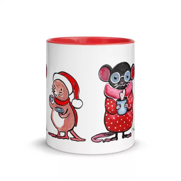 Weihnachtliche Mäuse-Teeparty Tasse – Bild 5
