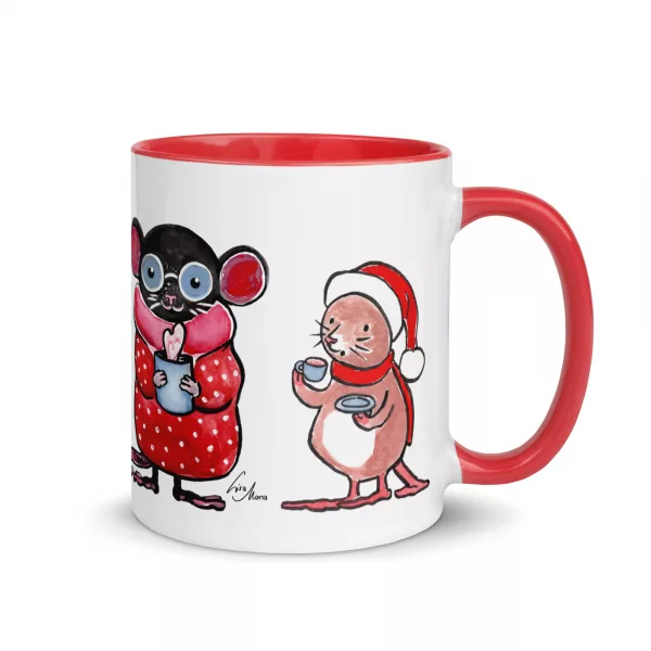Weihnachtliche Mäuse-Teeparty Tasse – Bild 6