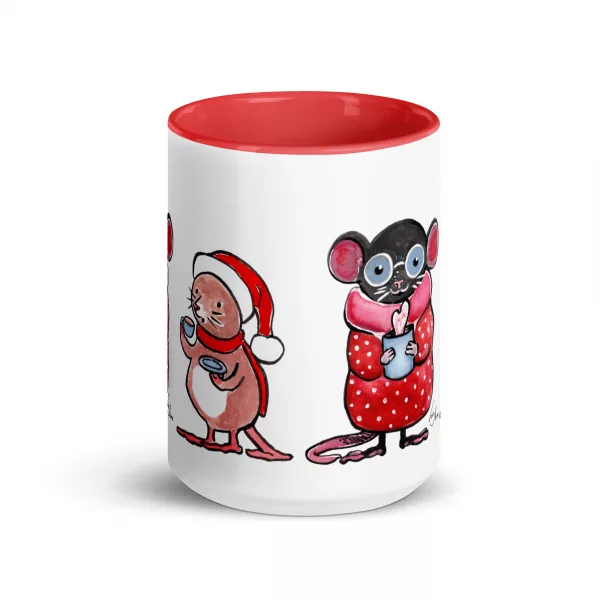 Weihnachtliche Mäuse-Teeparty Tasse – Bild 3