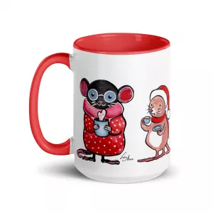 Weihnachtliche Mäuse-Teeparty Tasse