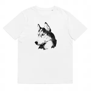 Husky T-Shirt Unisex Bio in weiß