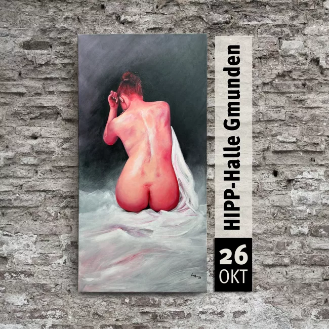 "Poesie in Rot" auf Wand von Lisa Mona – Vernissage am 26.10.2024